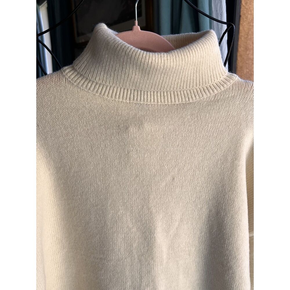 Forever 21 Oversize Sweater Dress Cream Turtle Neck Size Large
